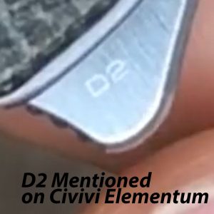D2 on flipper of CIVIVI Elementum