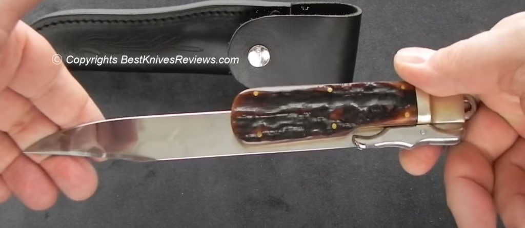 Marbles Folding Bowie Knife Review SKU MR101 in hands 1 1024x445 1