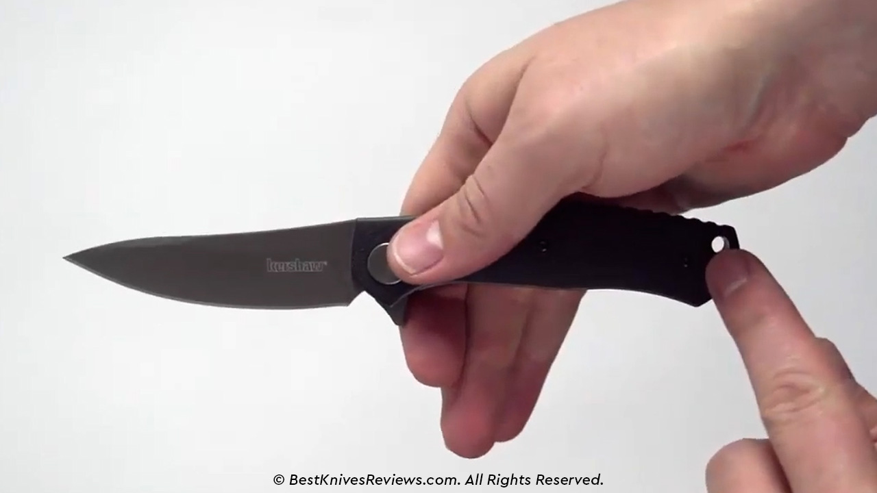 Handle of Kershaw Concierge knife