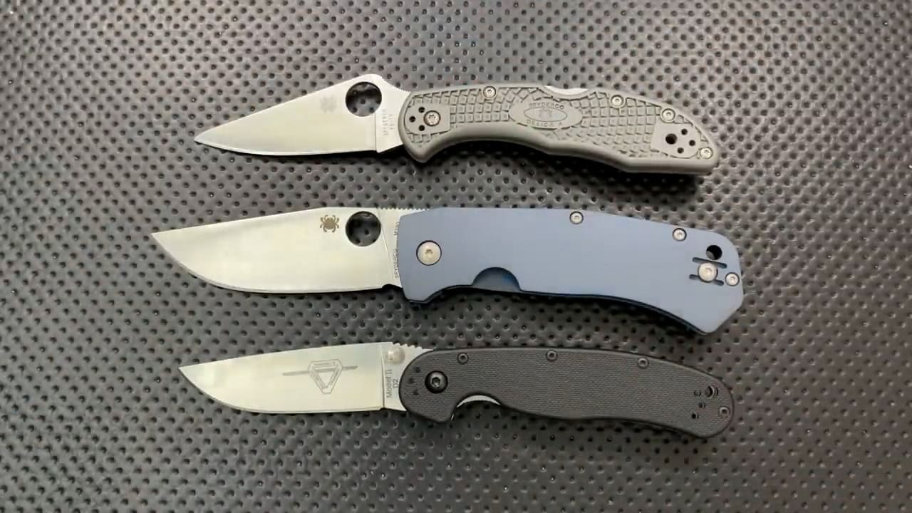 Spyderco Delica Vs Spyderco Slysz Vs Ontario rat 1