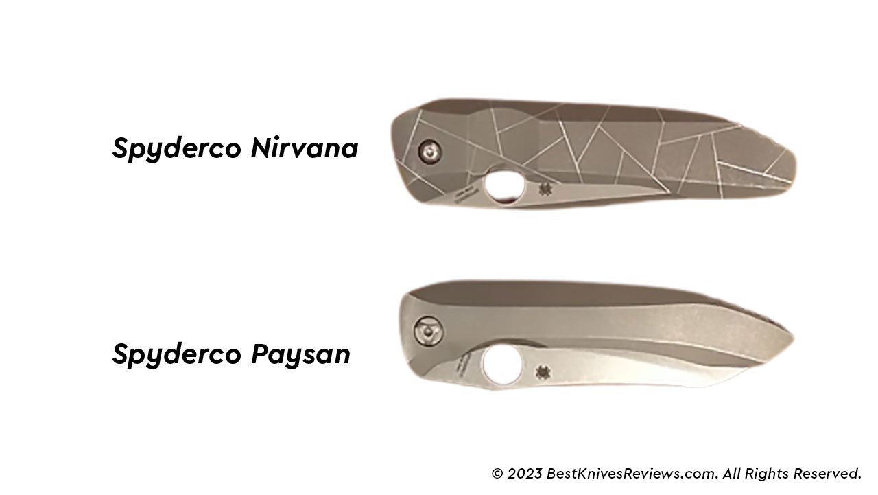 Spyderco Nirvana Vs Spyderco Paysan - Closed