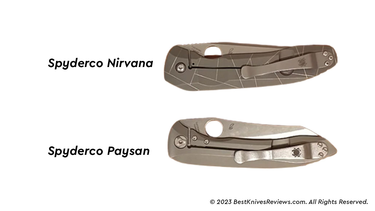 Spyderco Nirvana Vs Spyderco Paysan - Pocket Clip Sides