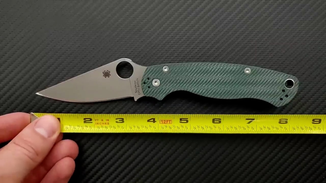 Spyderco PM2 S45VN Forest Green G10 Sprint Run Folding Knife Length