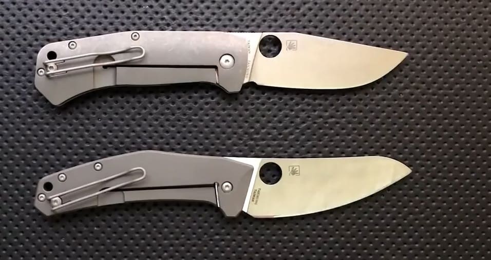 Spyderco SpydieChef vs Spyderco Slysz Bowie Comparion framelock side